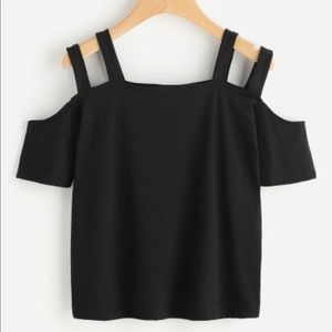 Off the shoulder black shirt